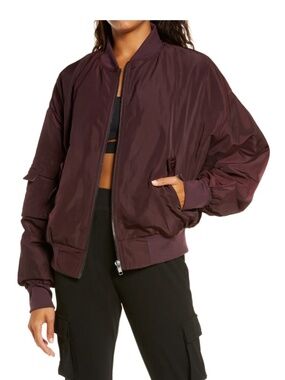 ALO YOGA It Girl Bomber Jacket - Oxblood